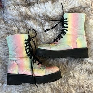 Dolls Kill Pastel Glitter Boots